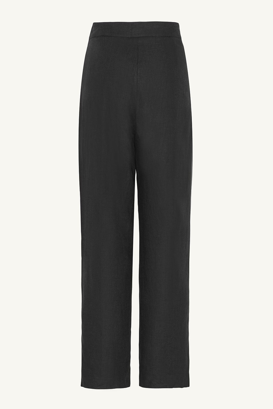 Linen Straight Leg Pants - Black Clothing epschoolboard 