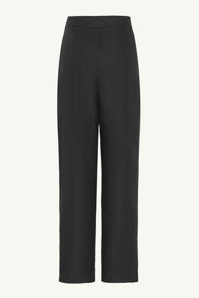 Linen Straight Leg Pants - Black Clothing epschoolboard 
