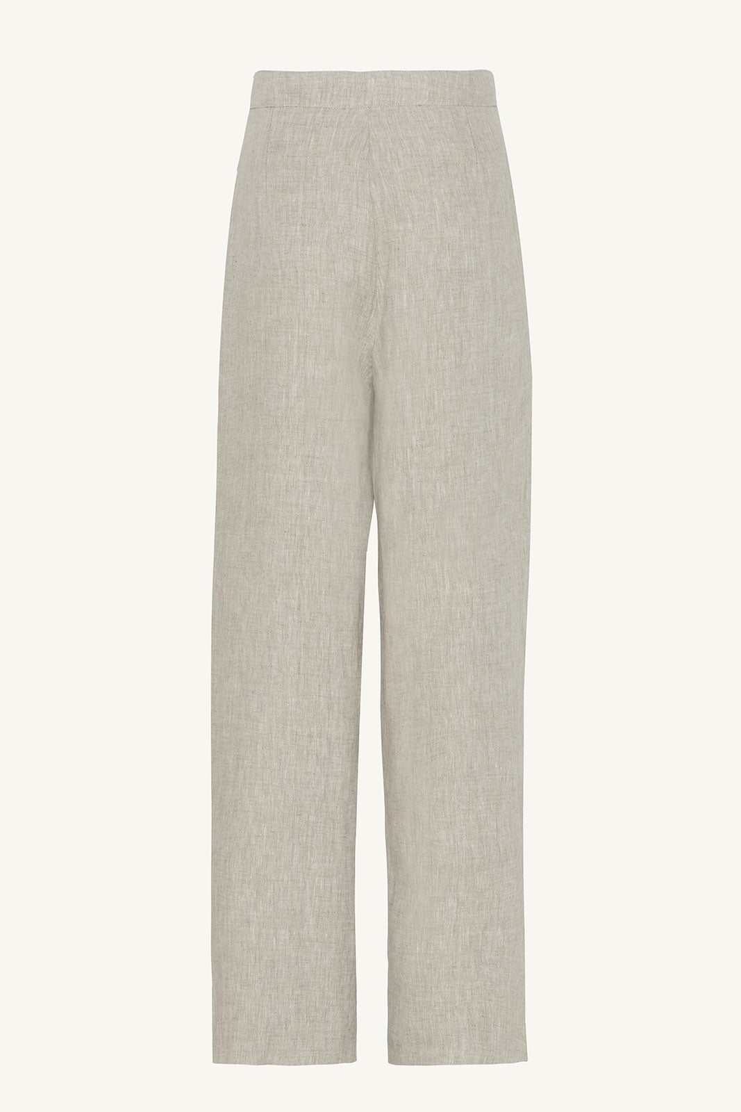 Linen Straight Leg Pants - Grey Taupe Clothing epschoolboard 