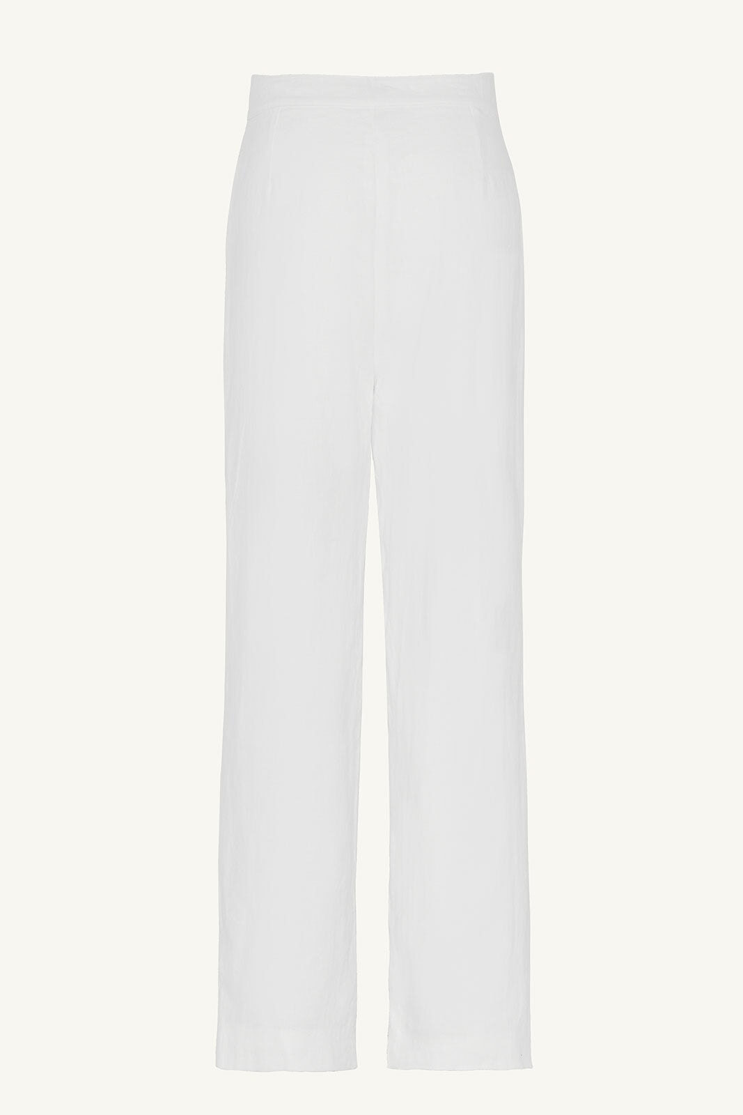 Linen Straight Leg Pants - White Clothing saigonodysseyhotel 