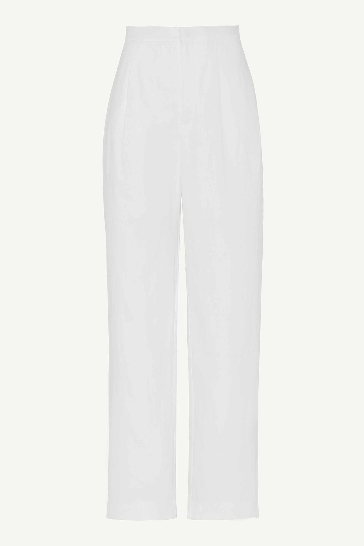 Linen Straight Leg Pants - White Clothing epschoolboard 