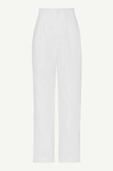 Linen Straight Leg Pants - White Clothing epschoolboard 