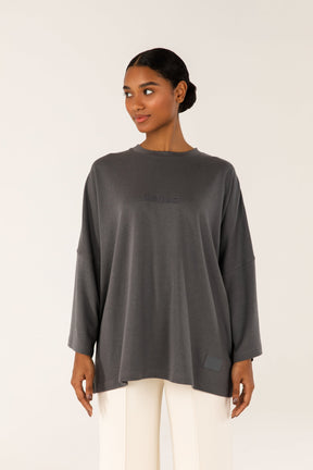 Loose Long Sleeve T Shirt - Dark Grey epschoolboard 