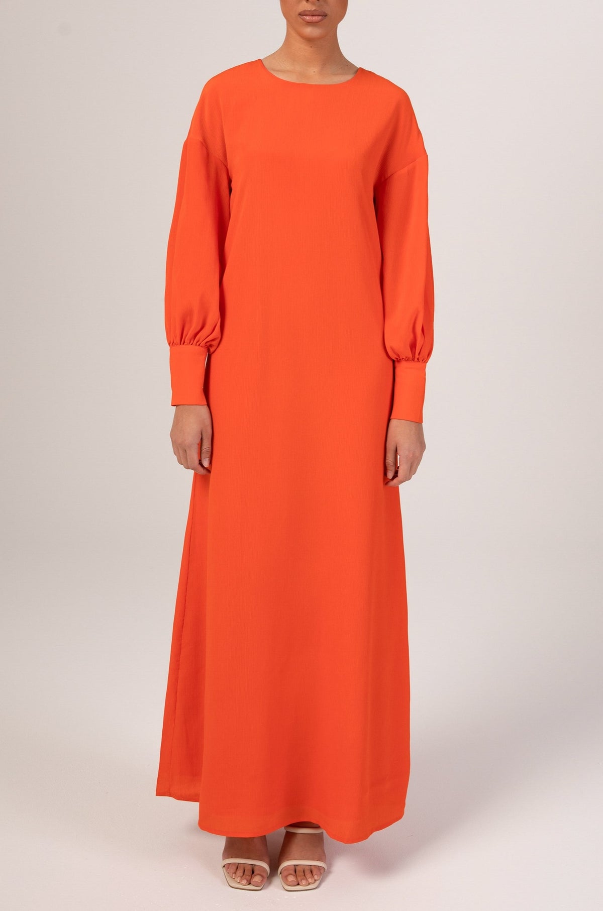 Madina Textured Maxi Dress - Scarlet Orange saigonodysseyhotel 