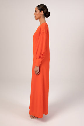 Madina Textured Maxi Dress - Scarlet Orange epschoolboard 