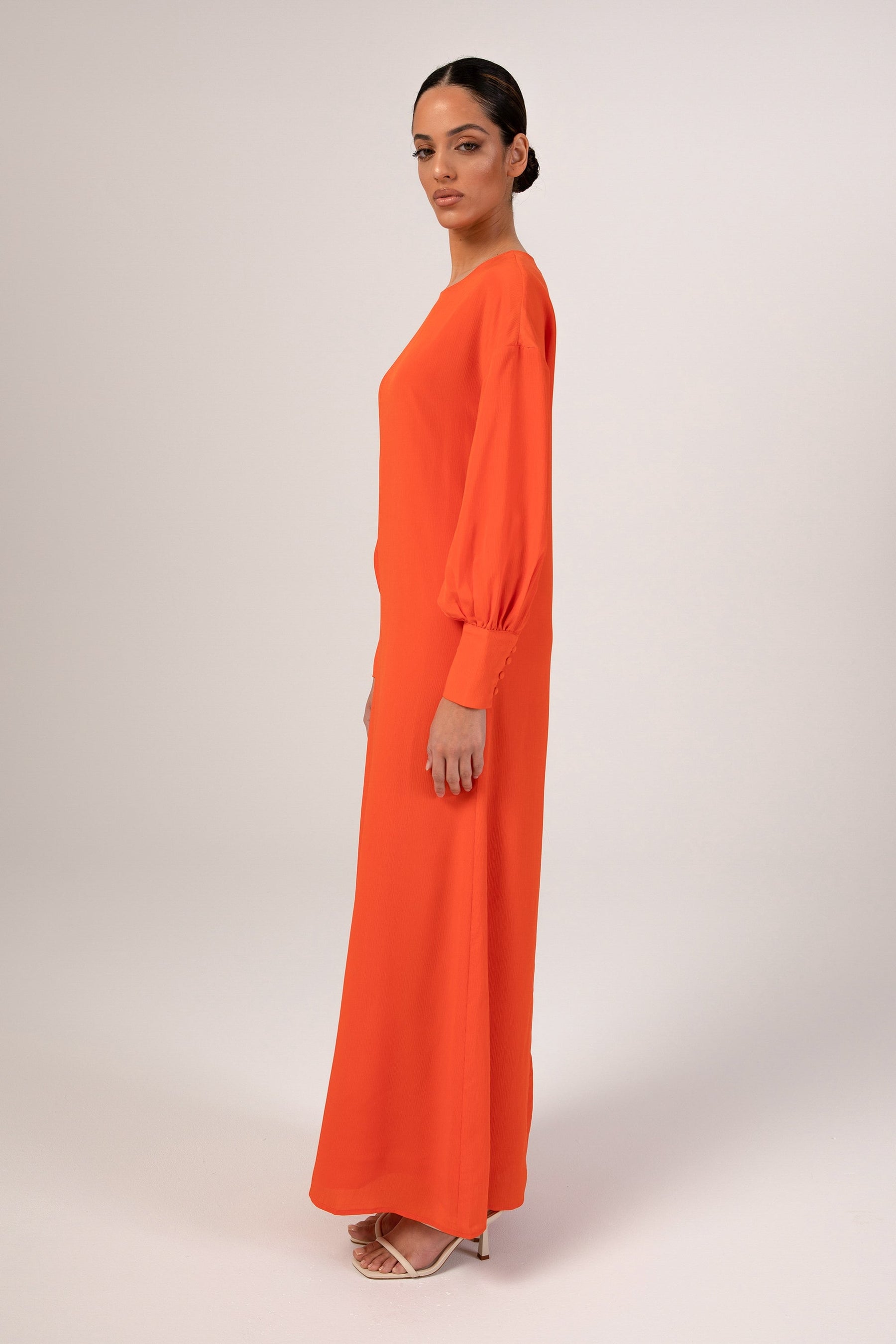 Madina Textured Maxi Dress - Scarlet Orange epschoolboard 