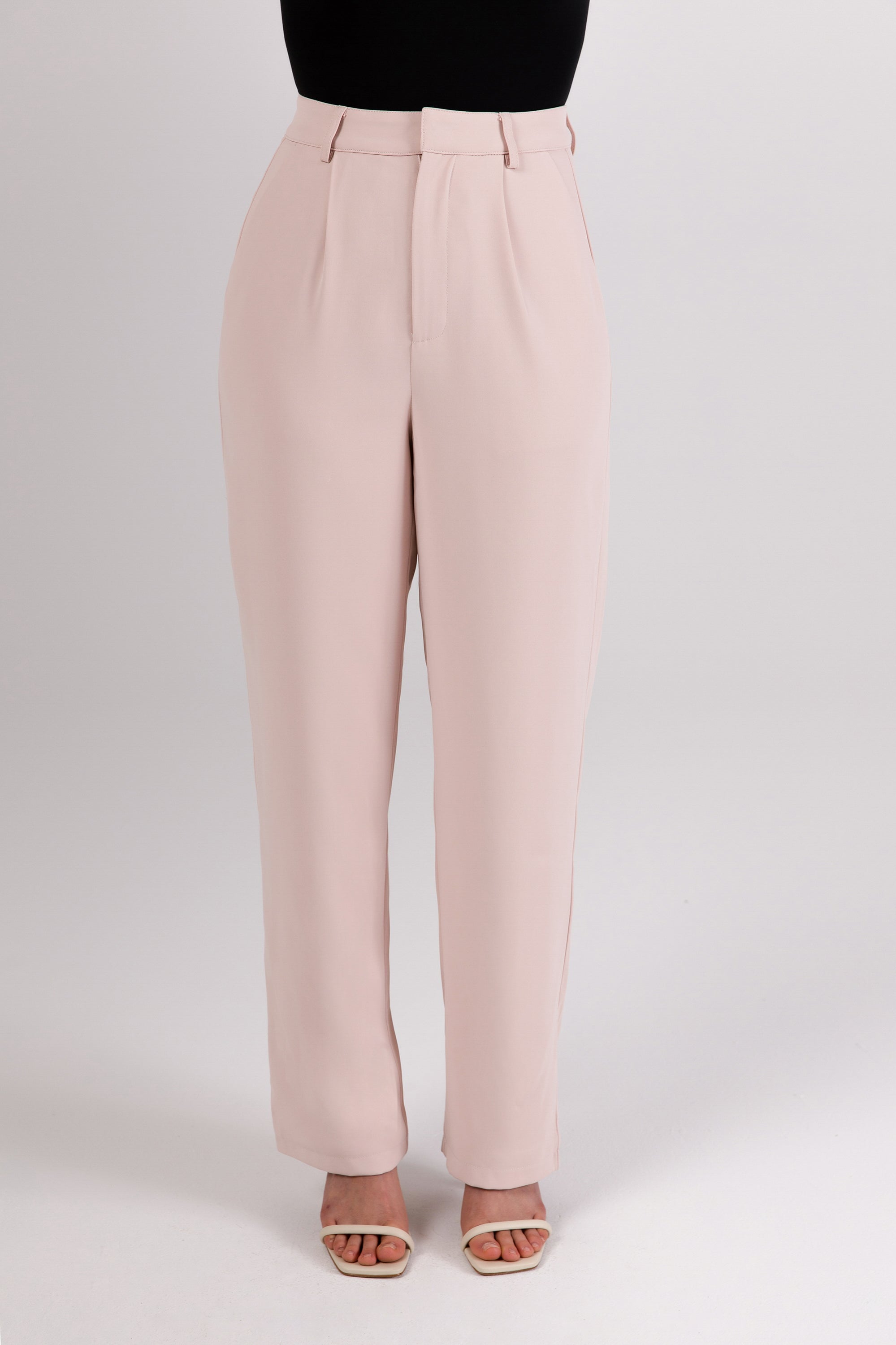 Maria High Rise Trousers - Pink Ivory
