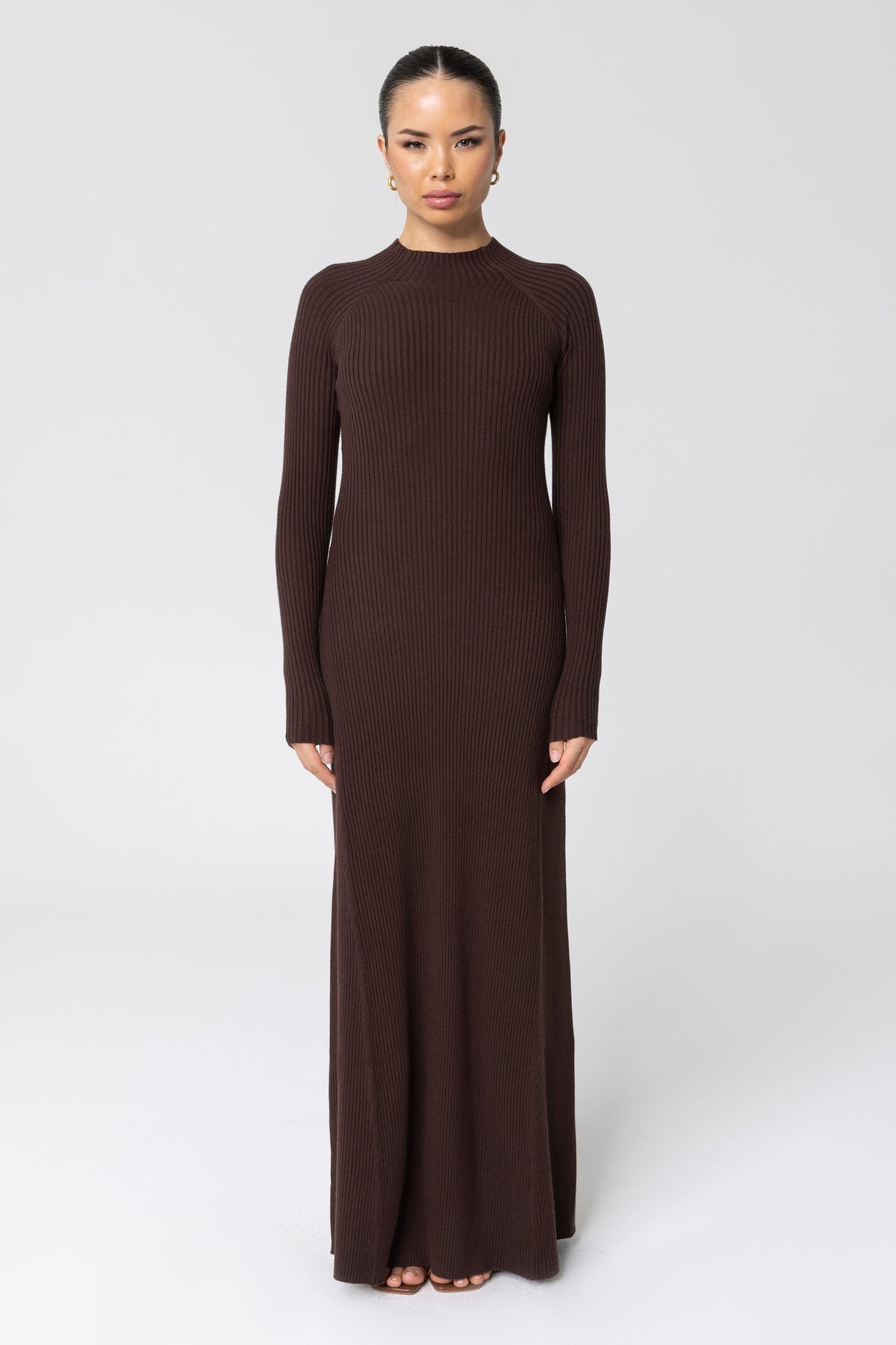 Marwa Ribbed Knit Maxi Dress - Java Brown saigonodysseyhotel 