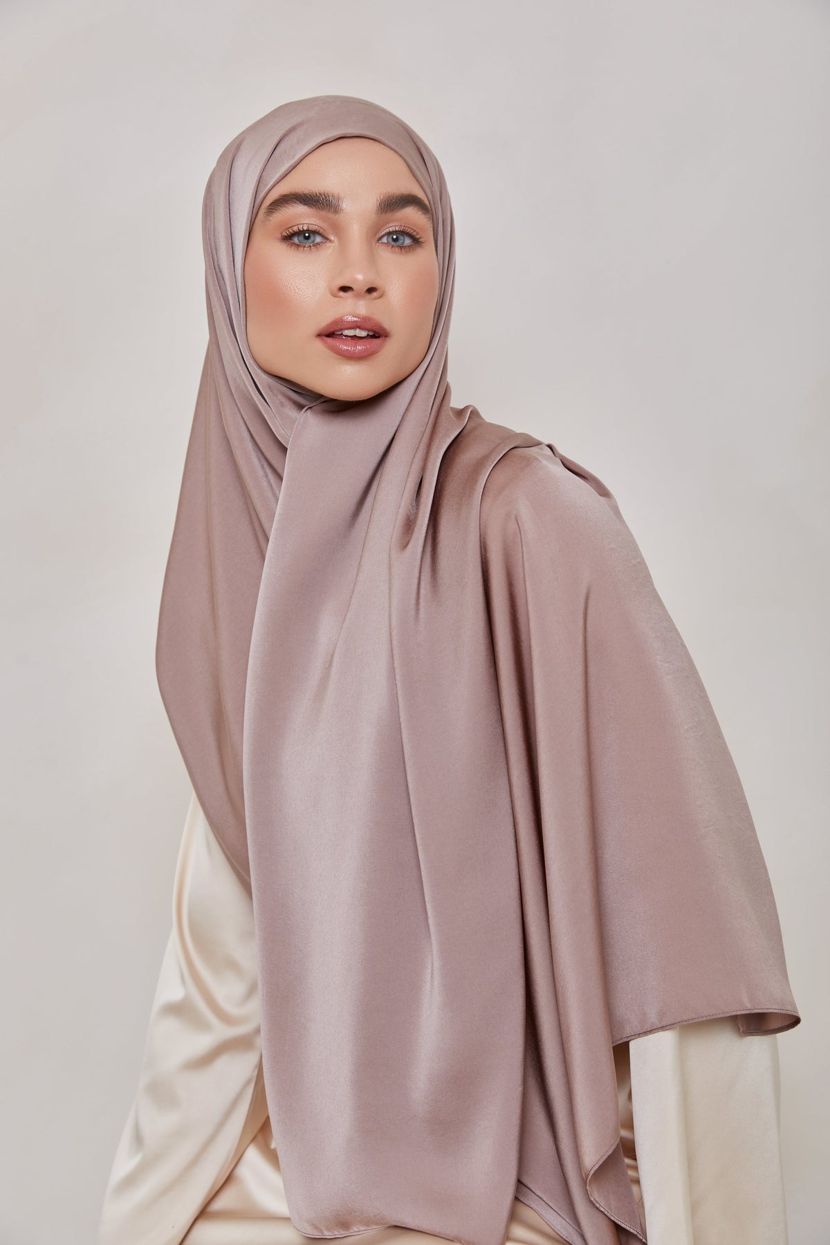 MATTE Satin Hijab - Too Taupe epschoolboard 
