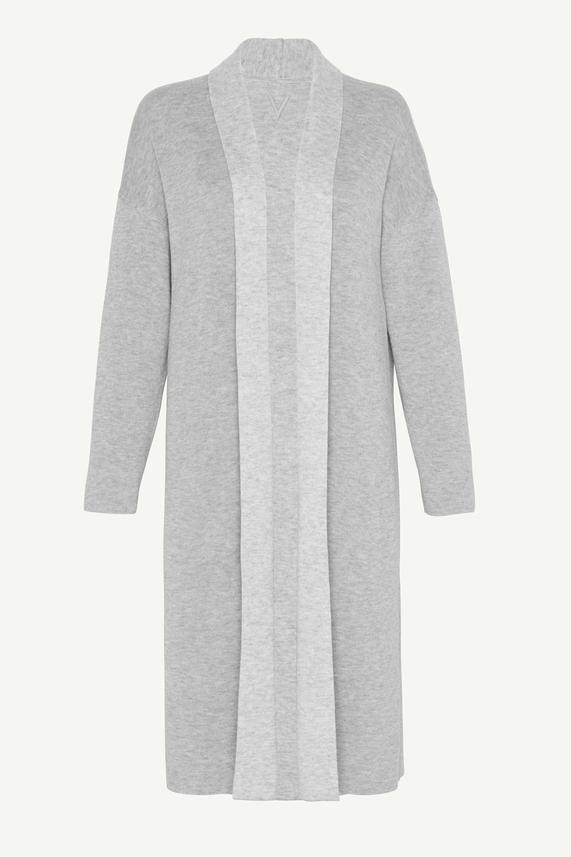 Merino Wool Reversible Knit Cardigan - Grey Clothing epschoolboard 