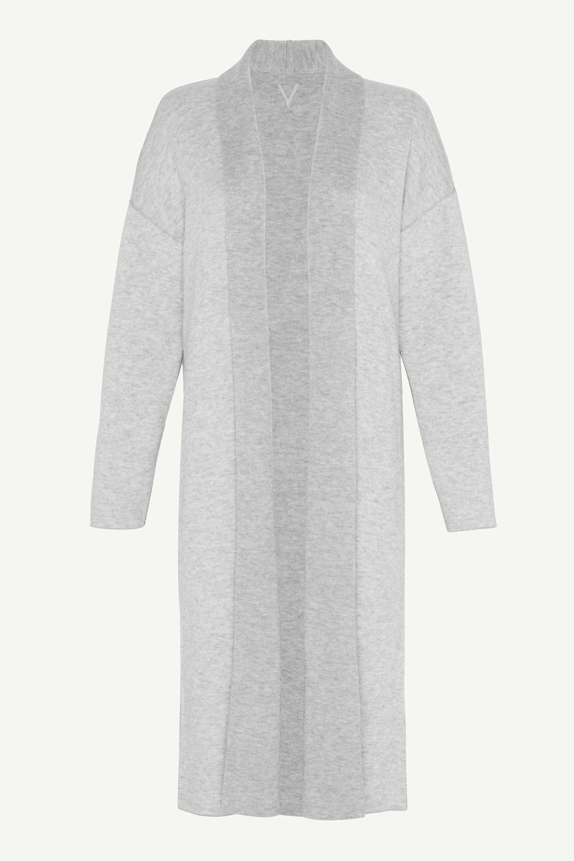 Merino Wool Reversible Knit Cardigan - Grey Clothing Veiled 
