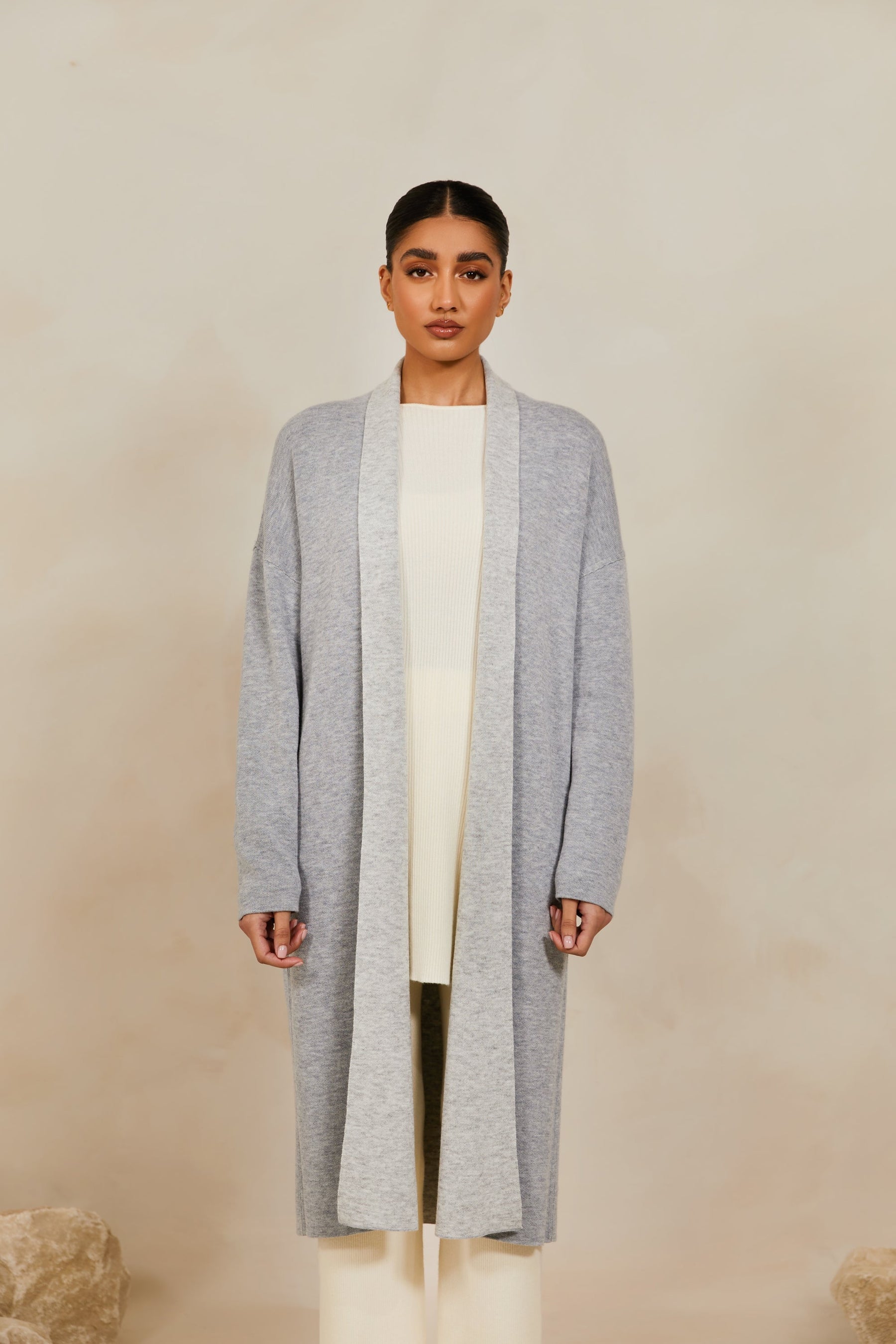 Merino Wool Reversible Knit Cardigan - Grey saigonodysseyhotel 