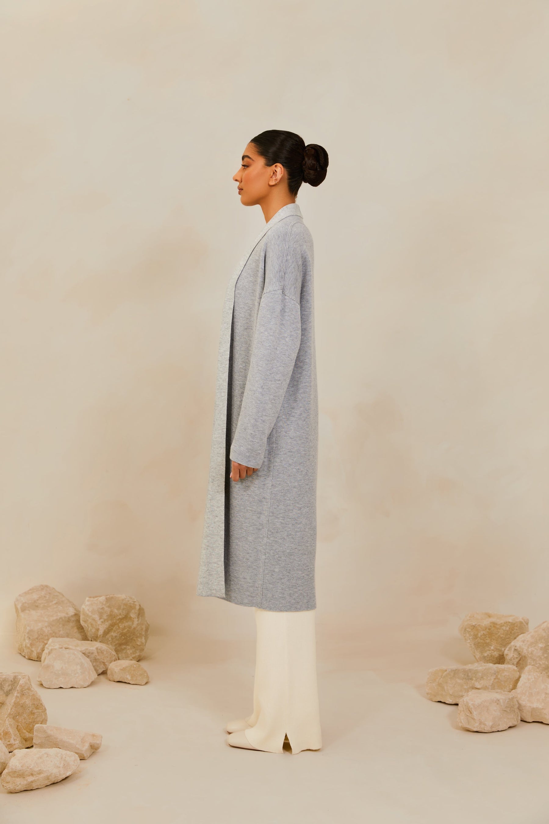 Merino Wool Reversible Knit Cardigan - Grey saigonodysseyhotel 