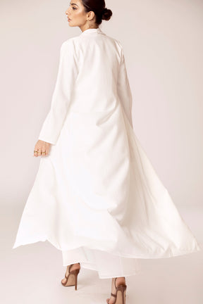 Noora Textured Three Piece Abaya Set - White saigonodysseyhotel 