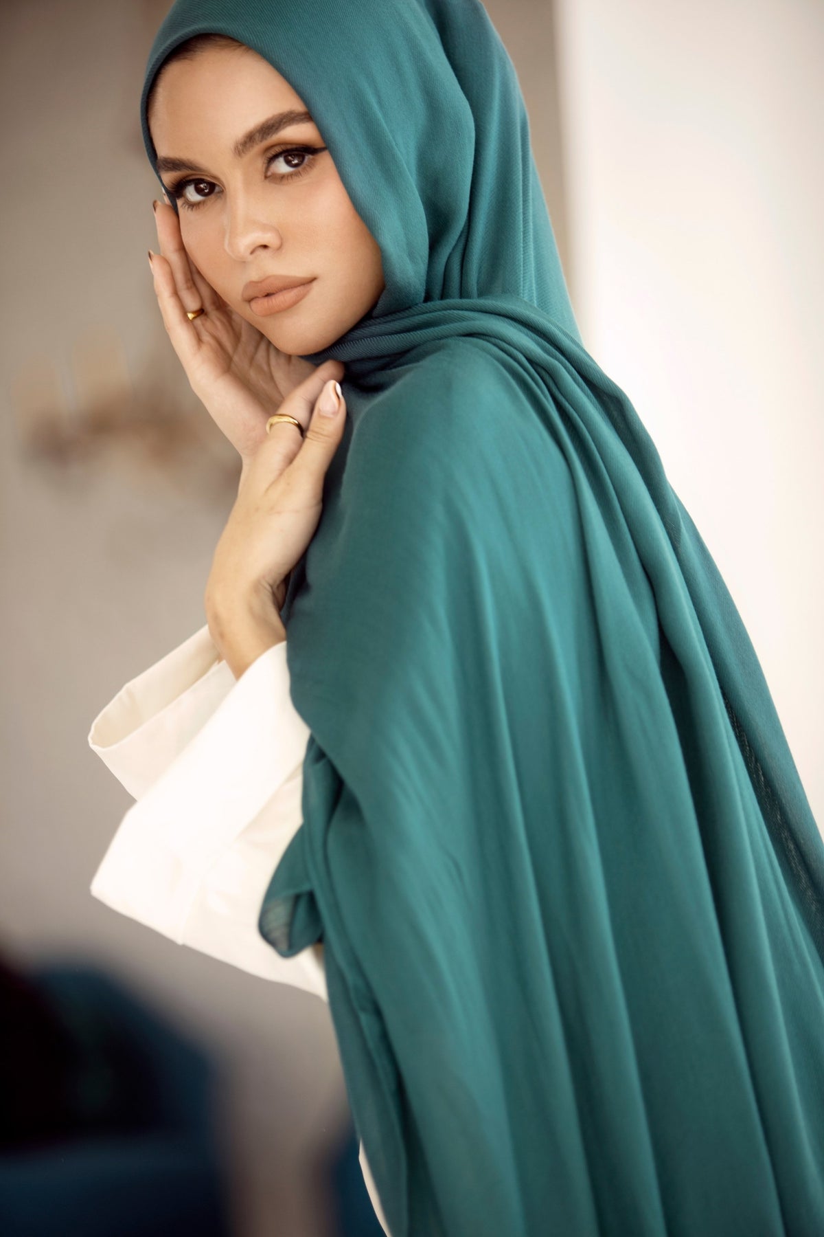 Premium Woven ECOVERO™ Hijab - Dark Teal saigonodysseyhotel 