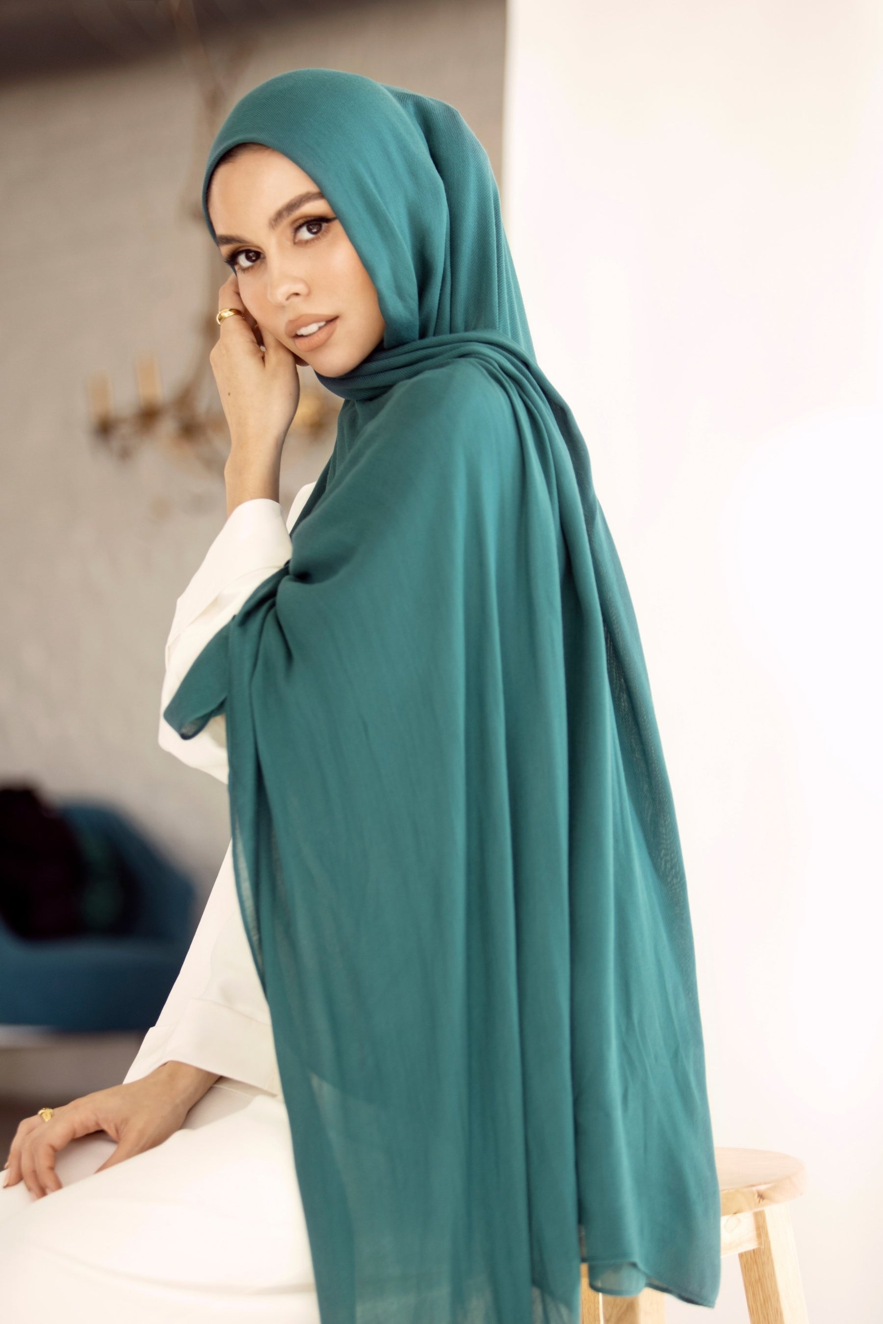 Premium Woven ECOVERO™ Hijab - Dark Teal epschoolboard 