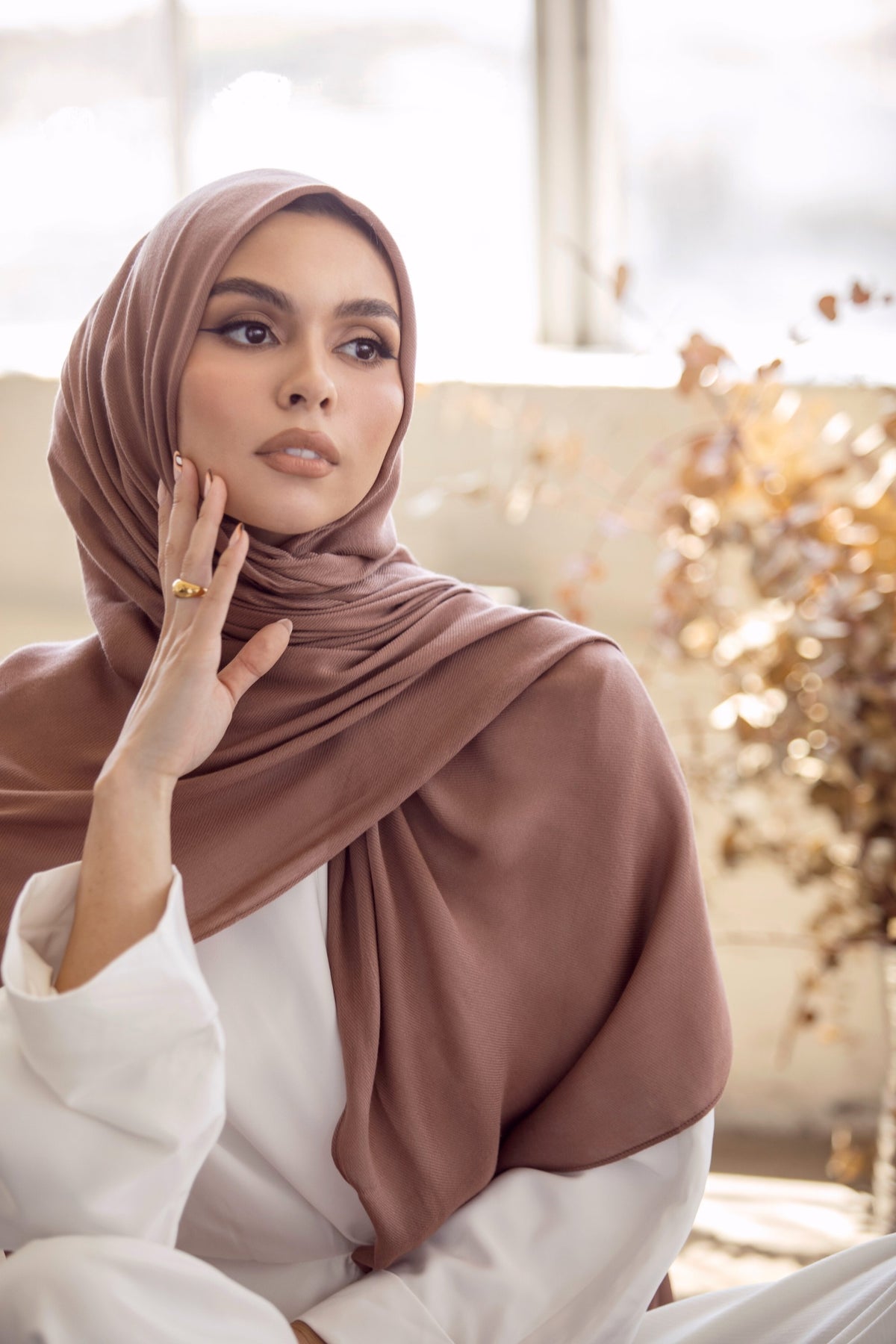 Premium Woven ECOVERO™ Hijab - Pecan epschoolboard 