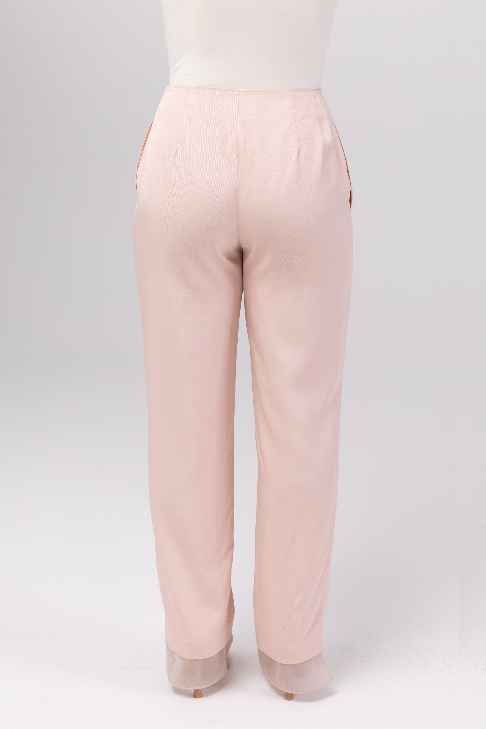 Rayan Organza Trim Trousers - Sepia Rose Veiled