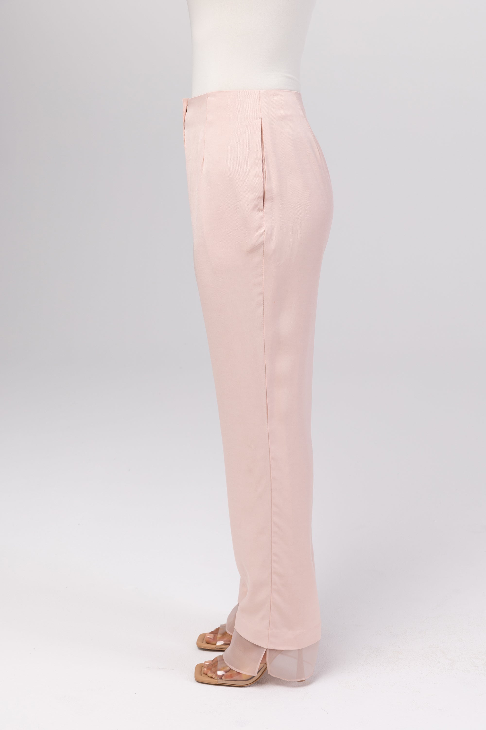 Rayan Organza Trim Trousers - Sepia Rose Veiled