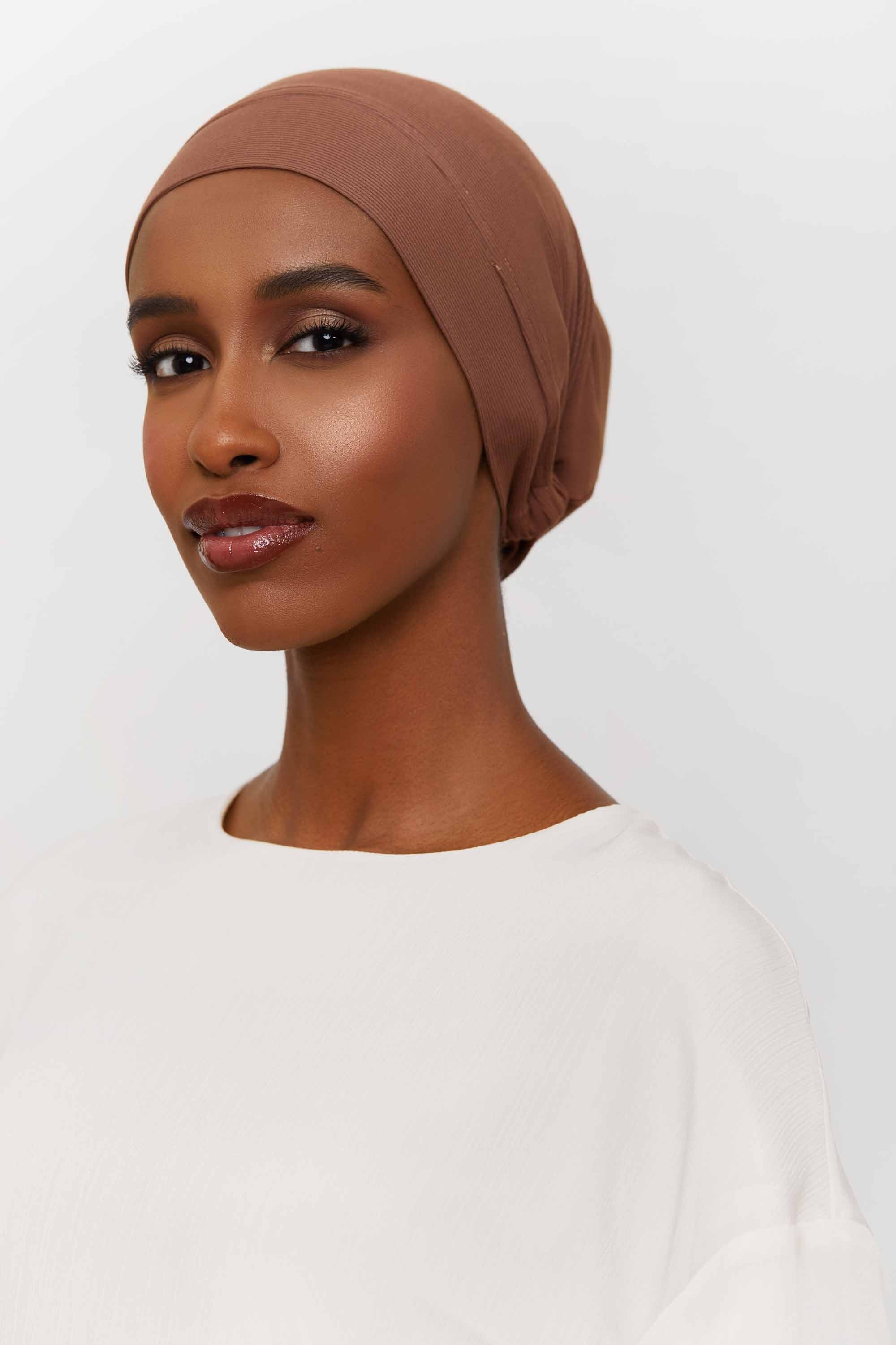 Ribbed Tie Back Undercap - Cocoa Extra Small Accessories Veiled