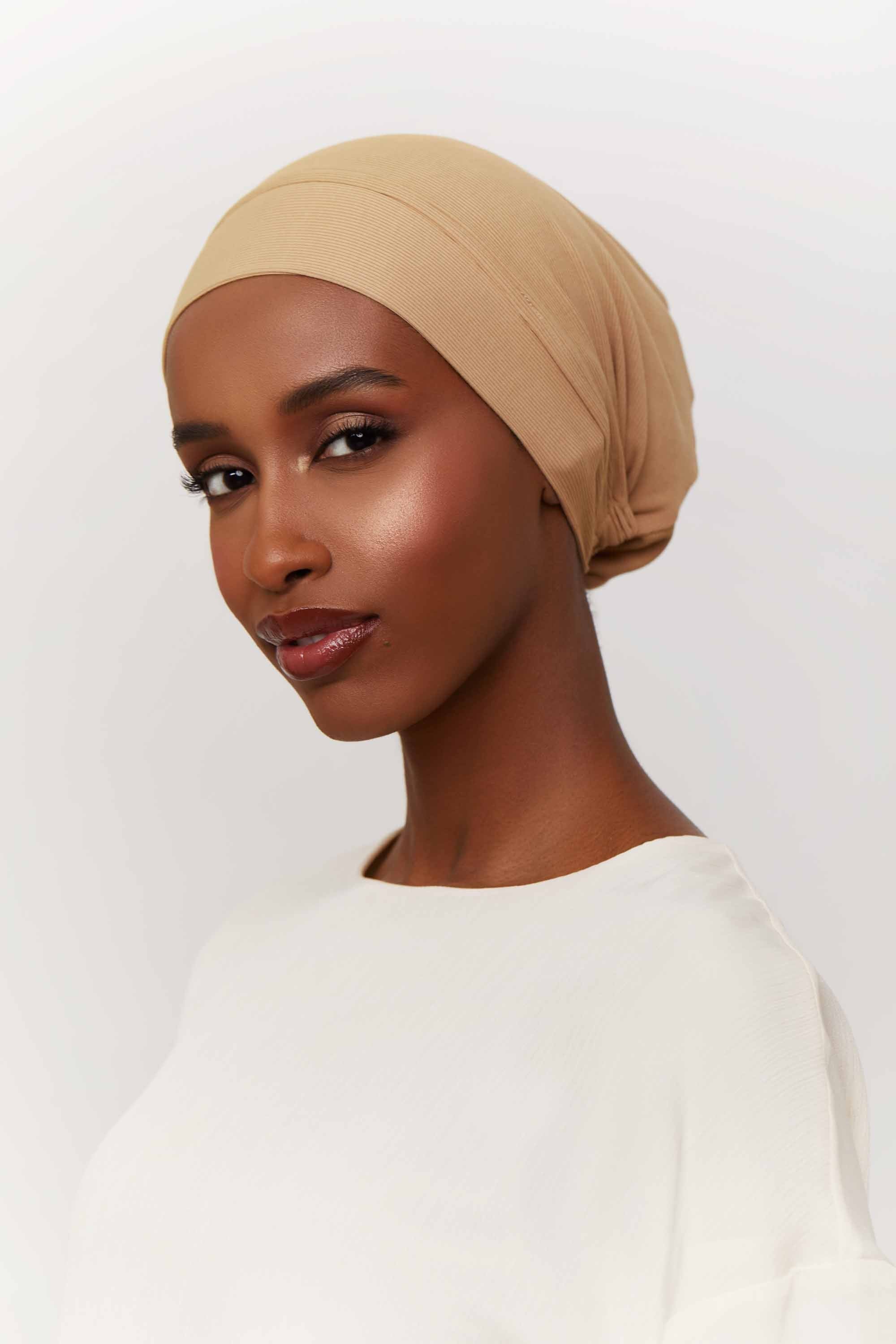 Ribbed Tie Back Undercap - Tannin Extra Small Accessories Veiled