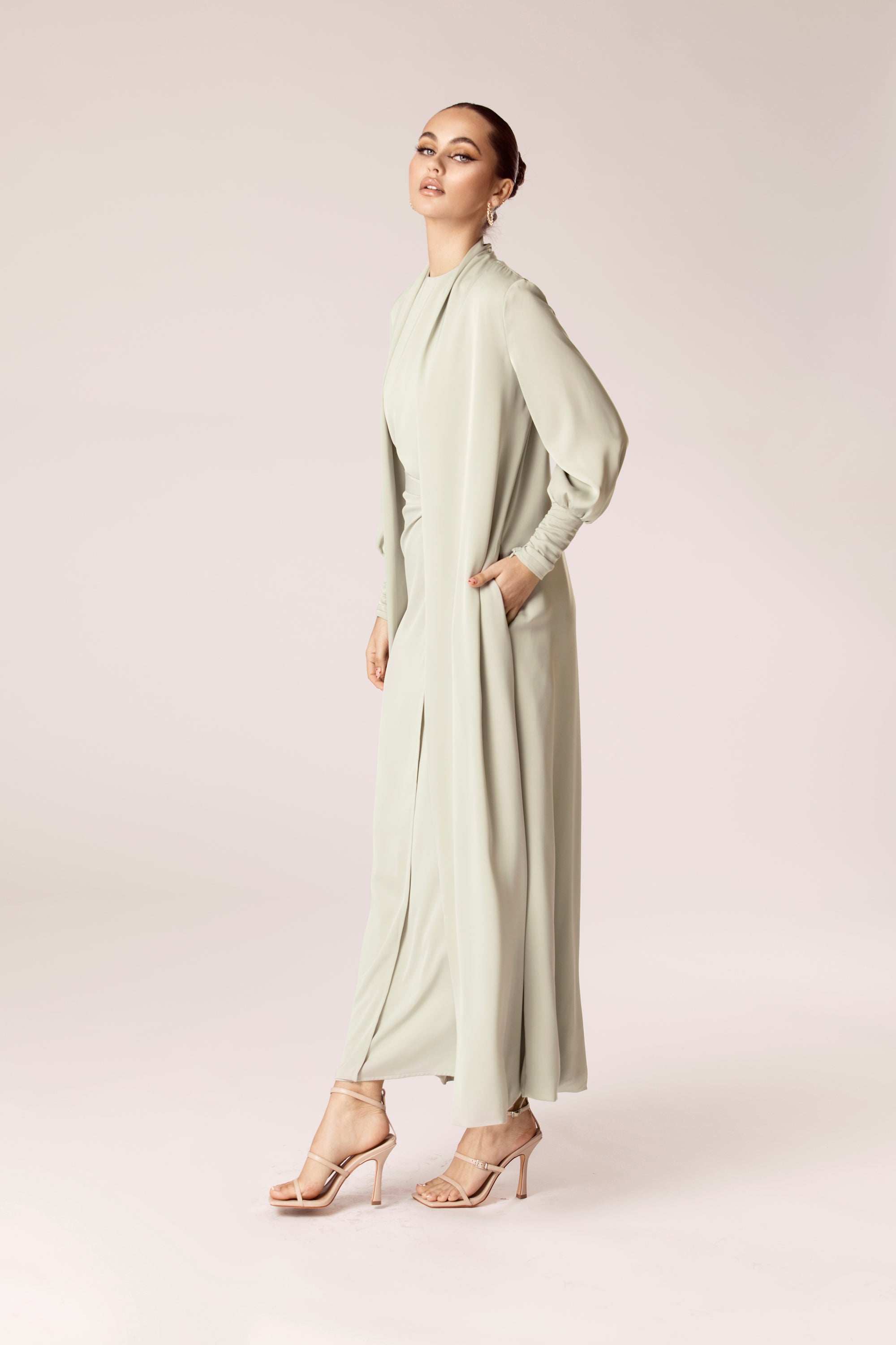 Sadia Open Abaya - Sage Veiled Collection 