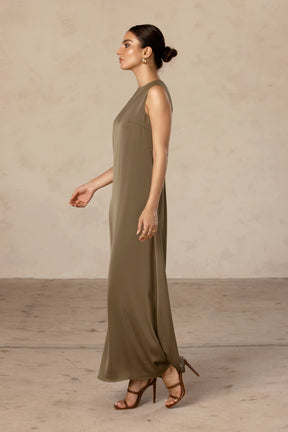 Sadia Sleeveless Maxi Dress & Skirt Set - Olive Oil saigonodysseyhotel 