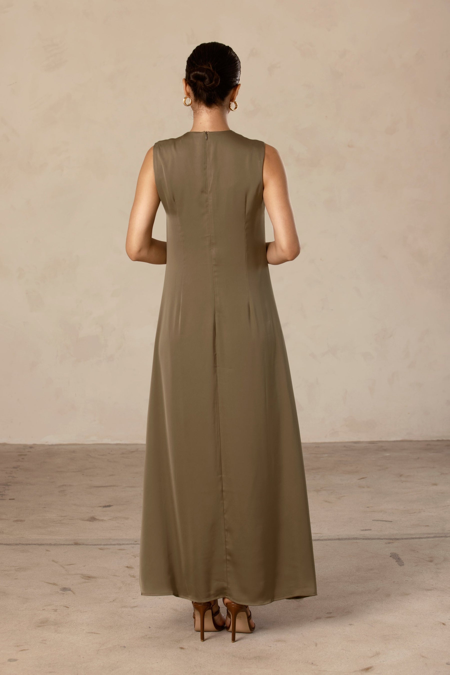 Sadia Sleeveless Maxi Dress & Skirt Set - Olive Oil saigonodysseyhotel 