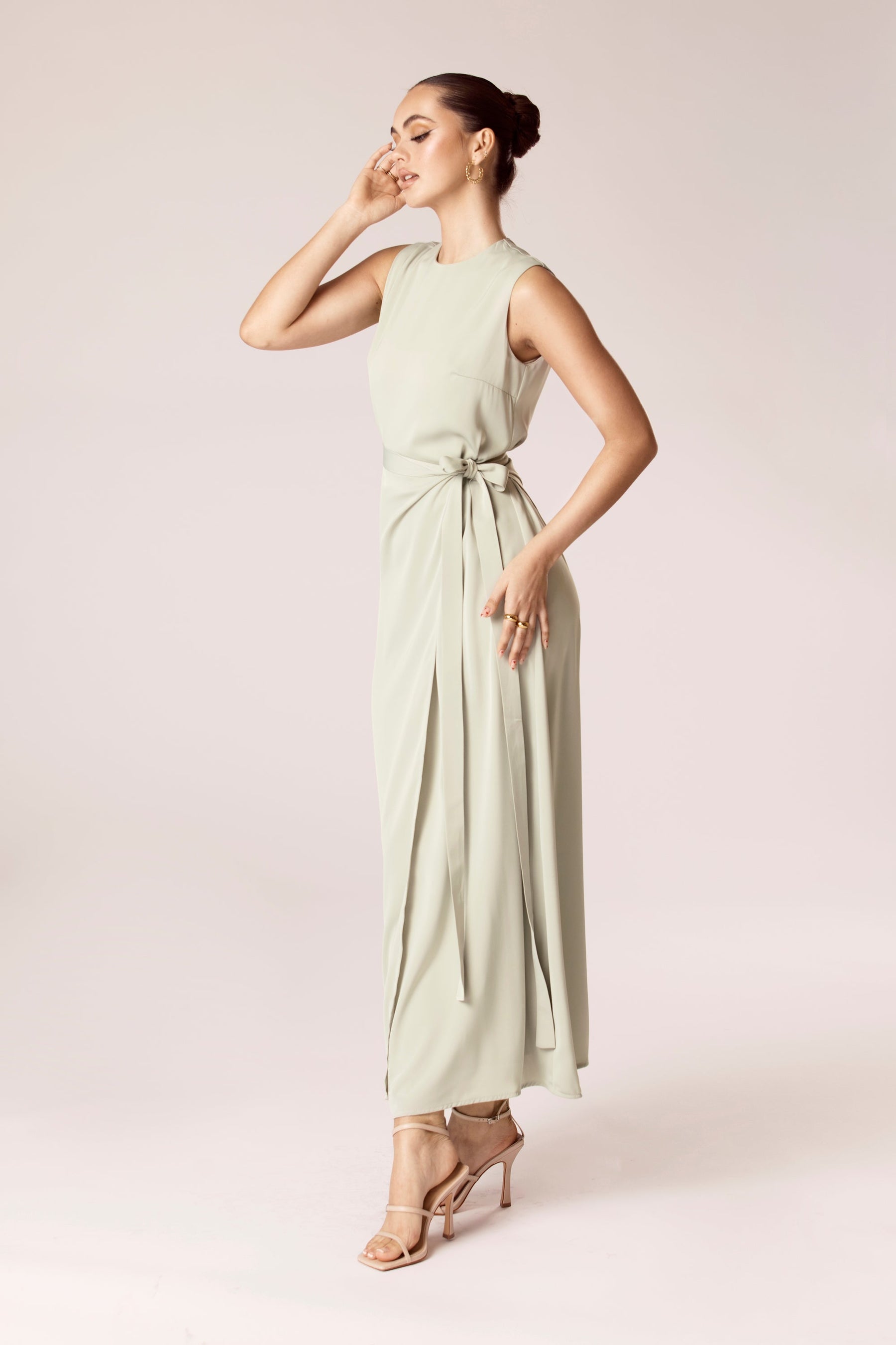 Sadia Sleeveless Maxi Dress & Skirt Set - Sage saigonodysseyhotel 