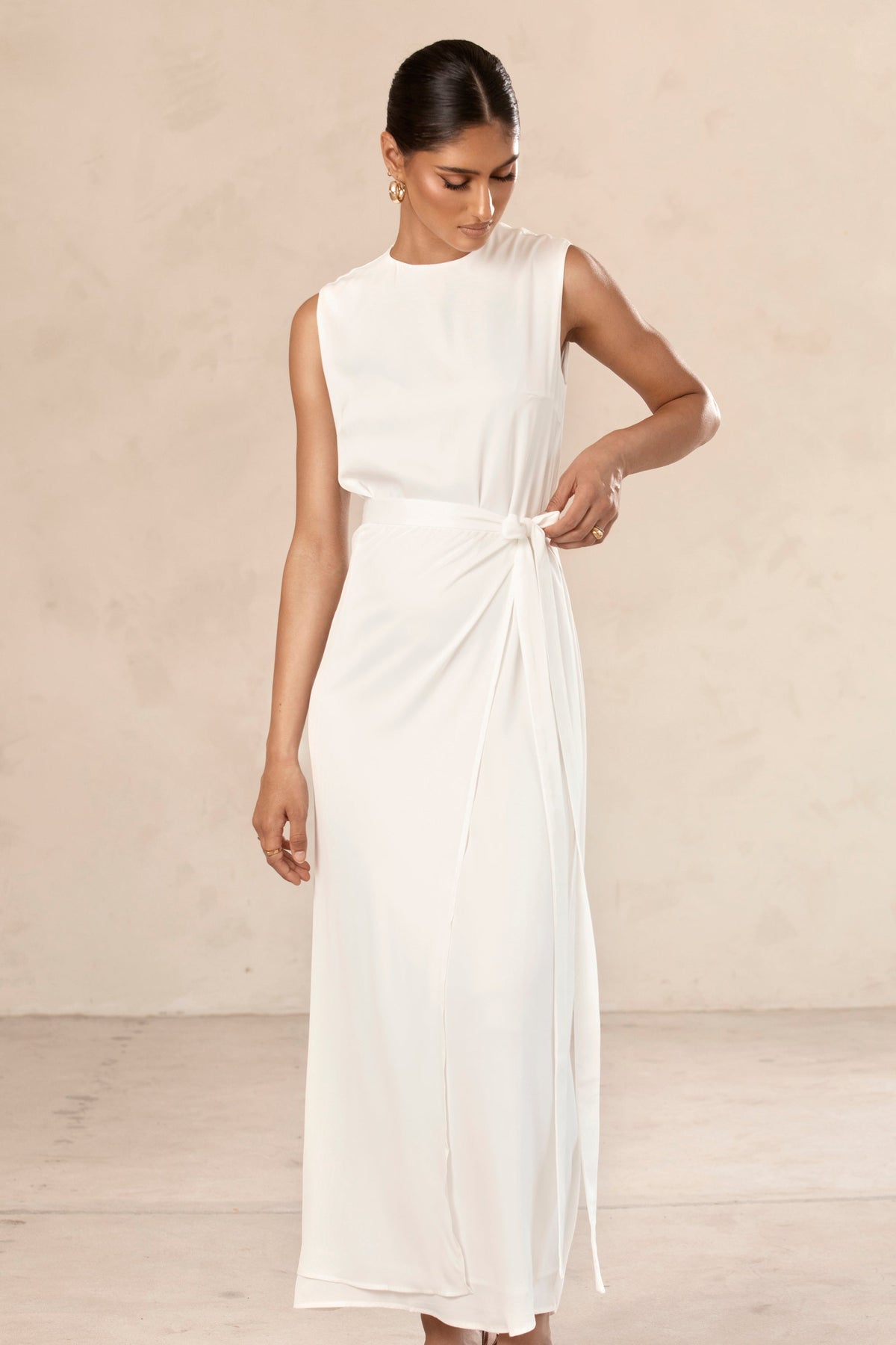 Sadia Sleeveless Maxi Dress & Skirt Set - White saigonodysseyhotel 