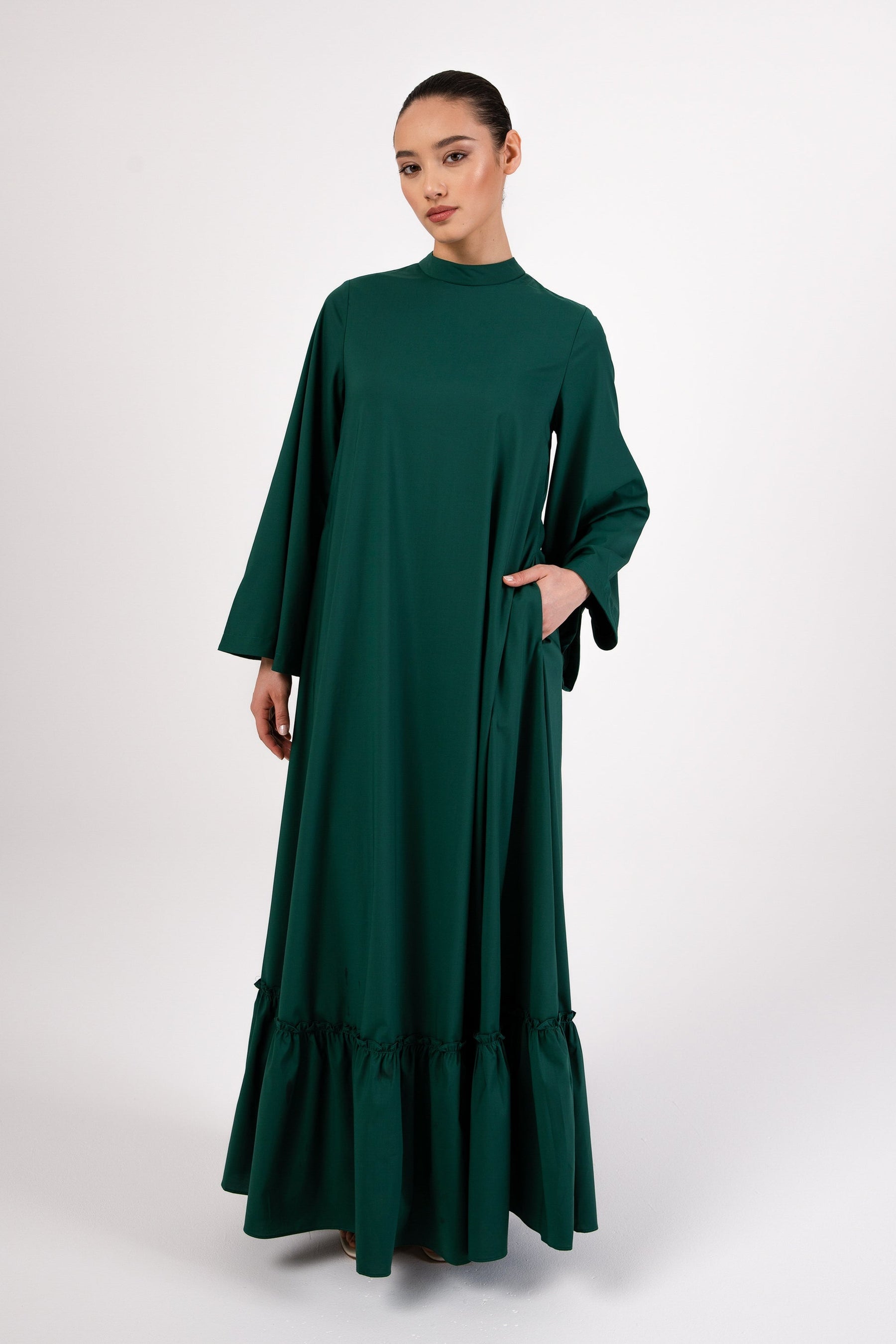 Safira Ruffle Hem Maxi Dress - Emerald epschoolboard 