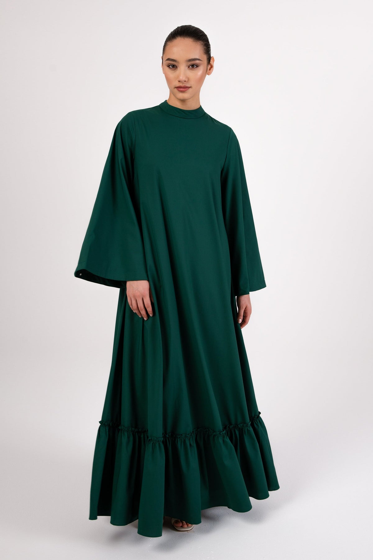Safira Ruffle Hem Maxi Dress - Emerald saigonodysseyhotel 