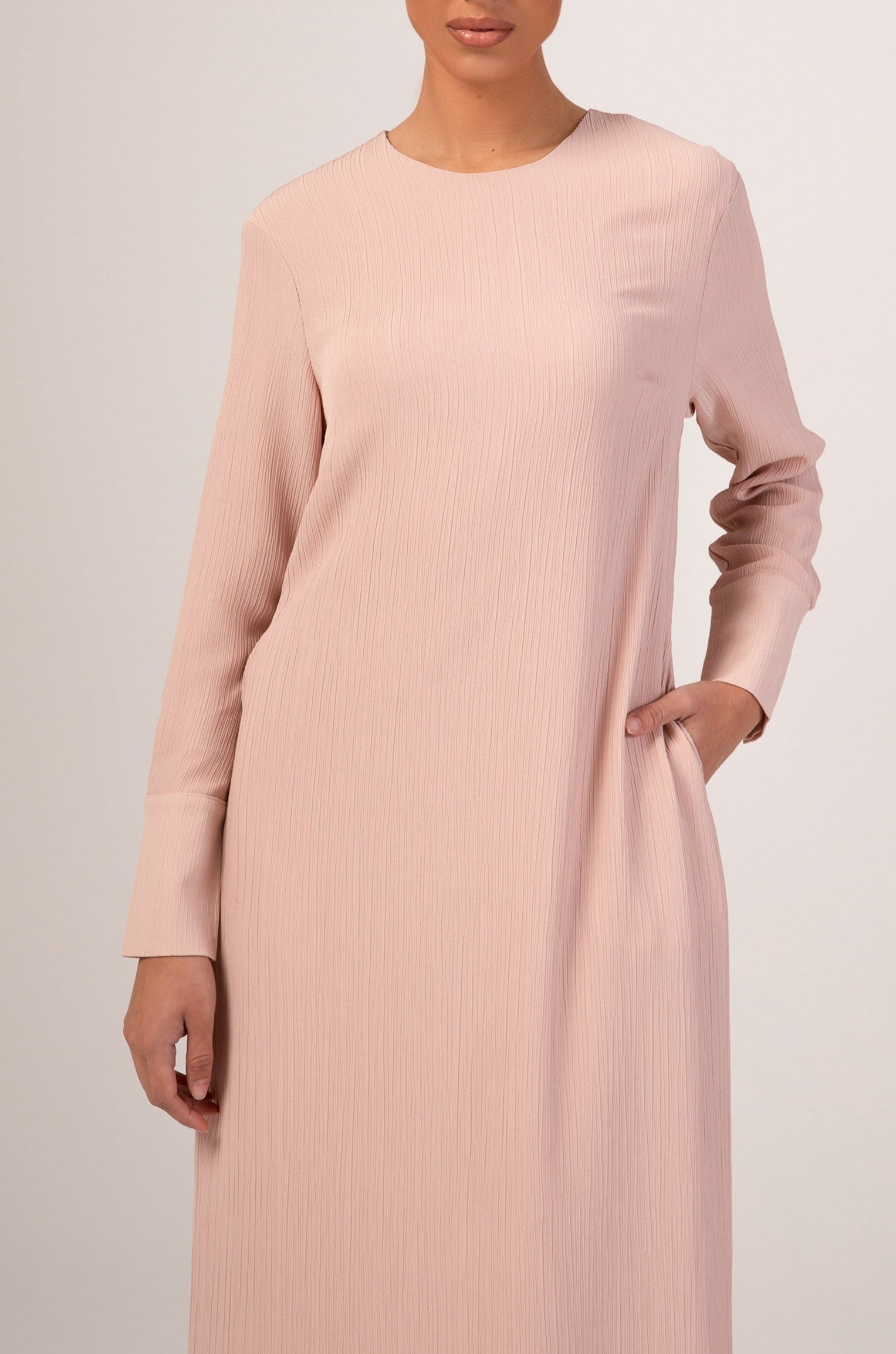 Sajda Textured Maxi Dress - Dusty Pink epschoolboard 