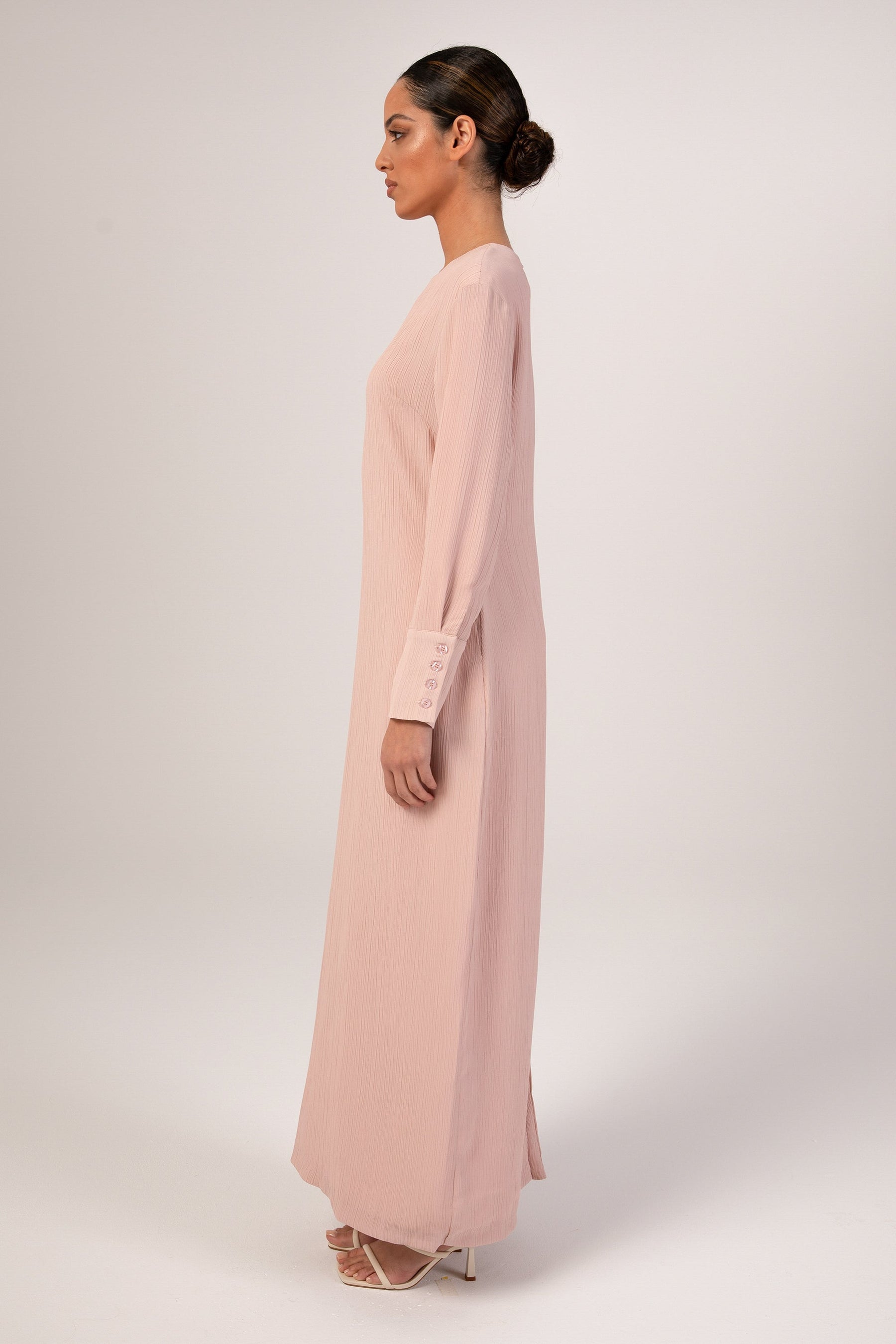 Sajda Textured Maxi Dress - Dusty Pink epschoolboard 