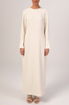 Sajda Textured Maxi Dress - Off White epschoolboard 