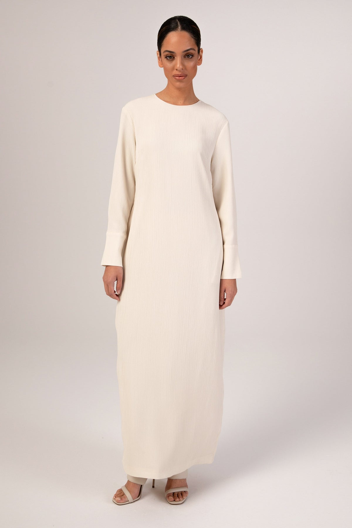 Sajda Textured Maxi Dress - Off White epschoolboard 