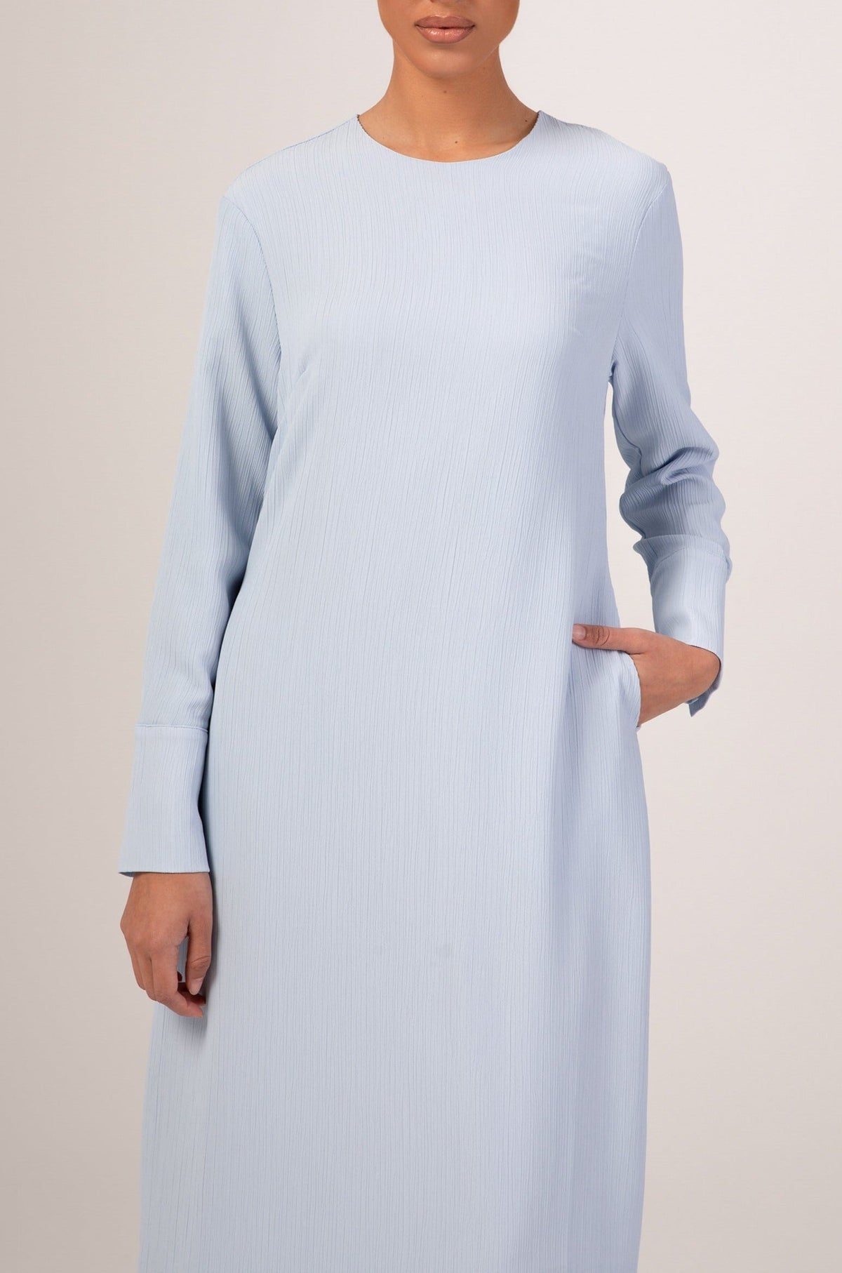 Sajda Textured Maxi Dress - Powder Blue epschoolboard 