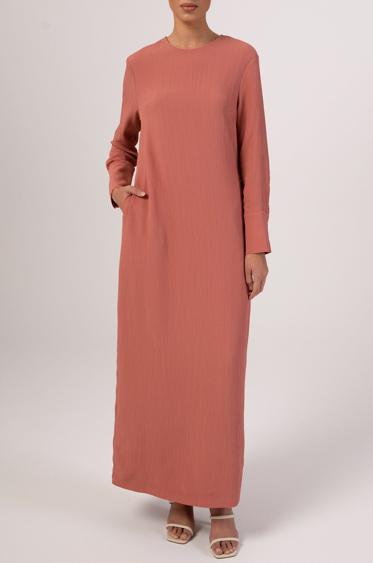 Sajda Textured Maxi Dress - Terracotta saigonodysseyhotel 