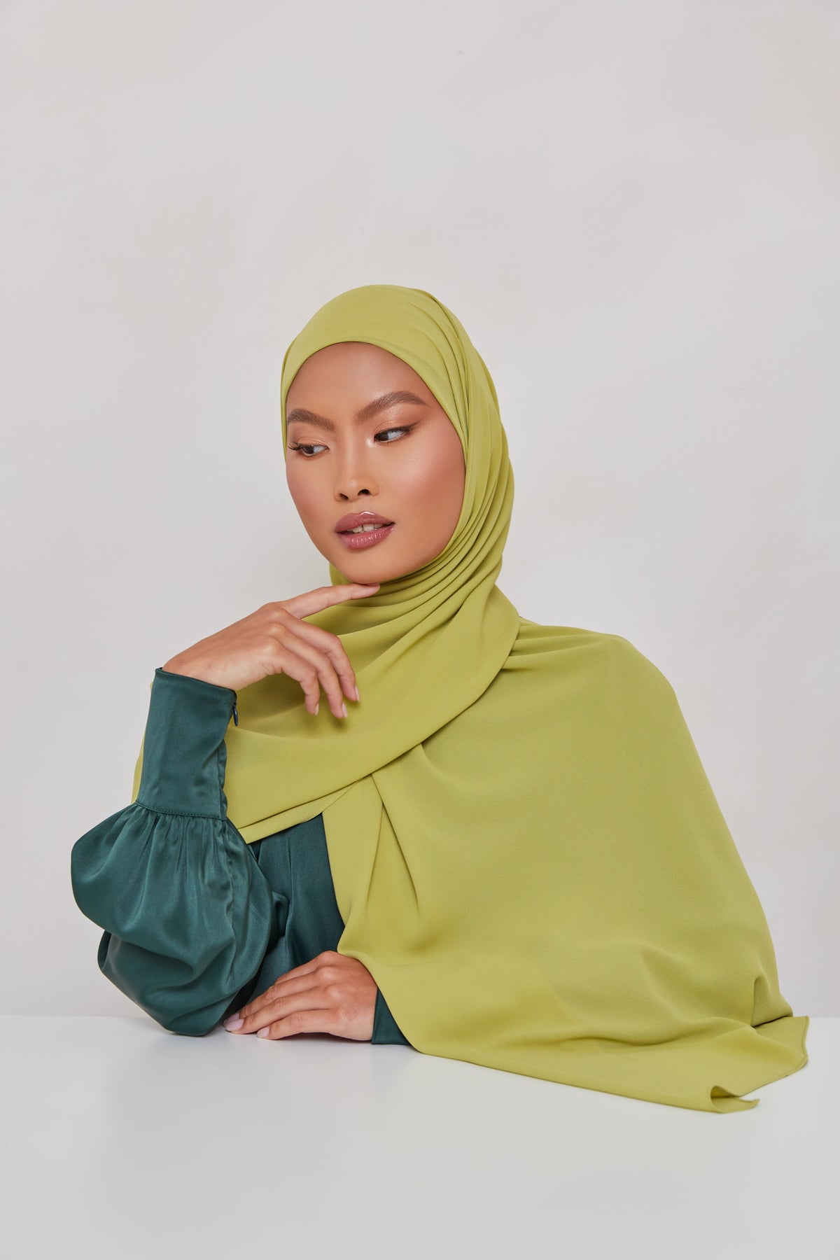 TEXTURE Classic Chiffon Hijab - Algae Green epschoolboard 