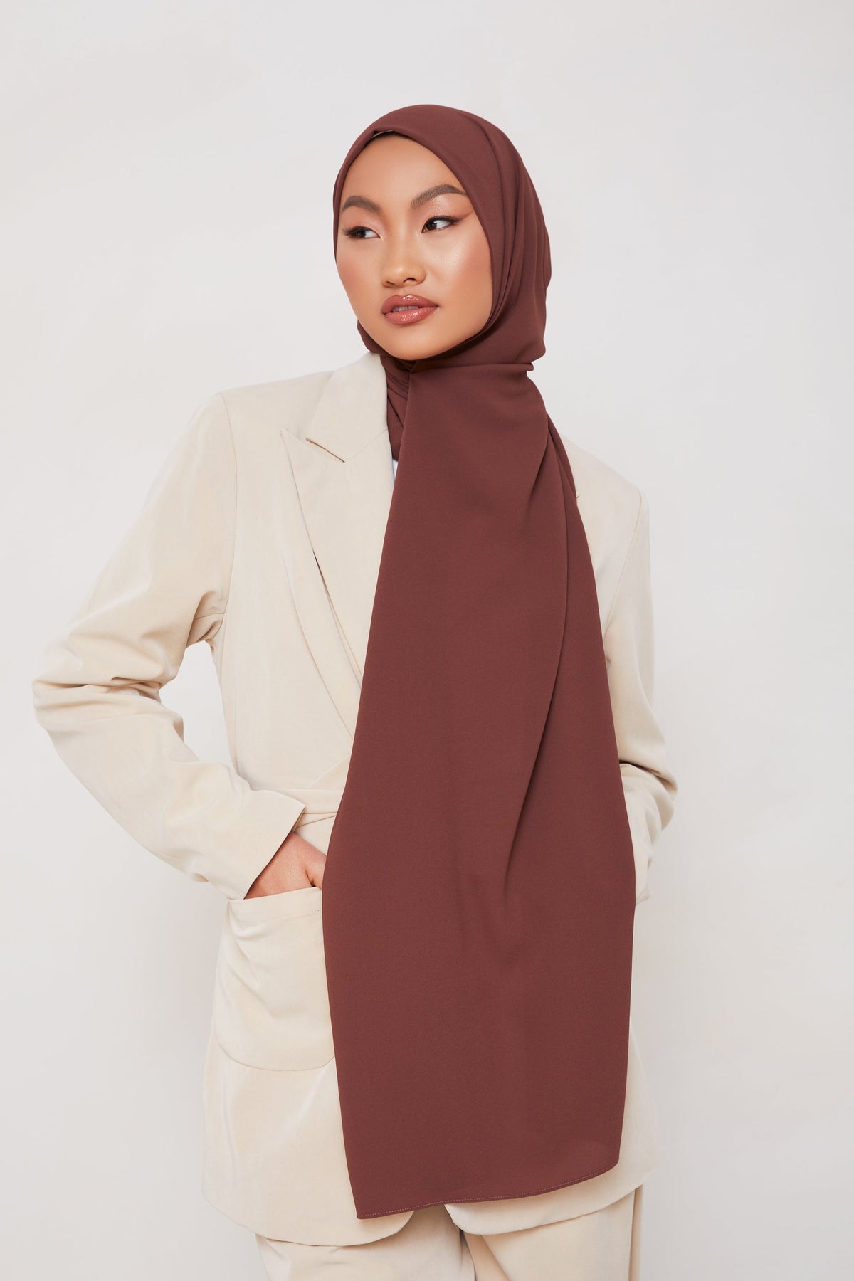 TEXTURE Classic Chiffon Hijab - Dark Oak epschoolboard 