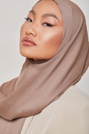 TEXTURE Satin Crepe Hijab - Walnut Crepe epschoolboard 