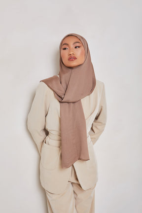 TEXTURE Satin Crepe Hijab - Walnut Crepe epschoolboard 