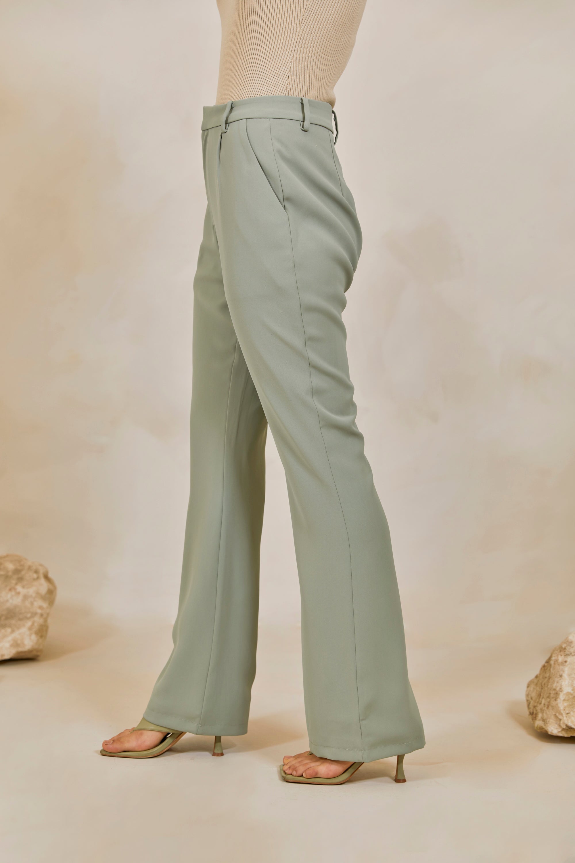 Timani Slim Leg Trousers - Sage Veiled Collection 