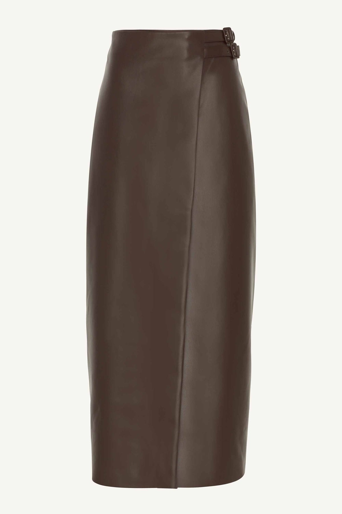 Vegan Leather Wrap Maxi Skirt - Java Clothing epschoolboard 
