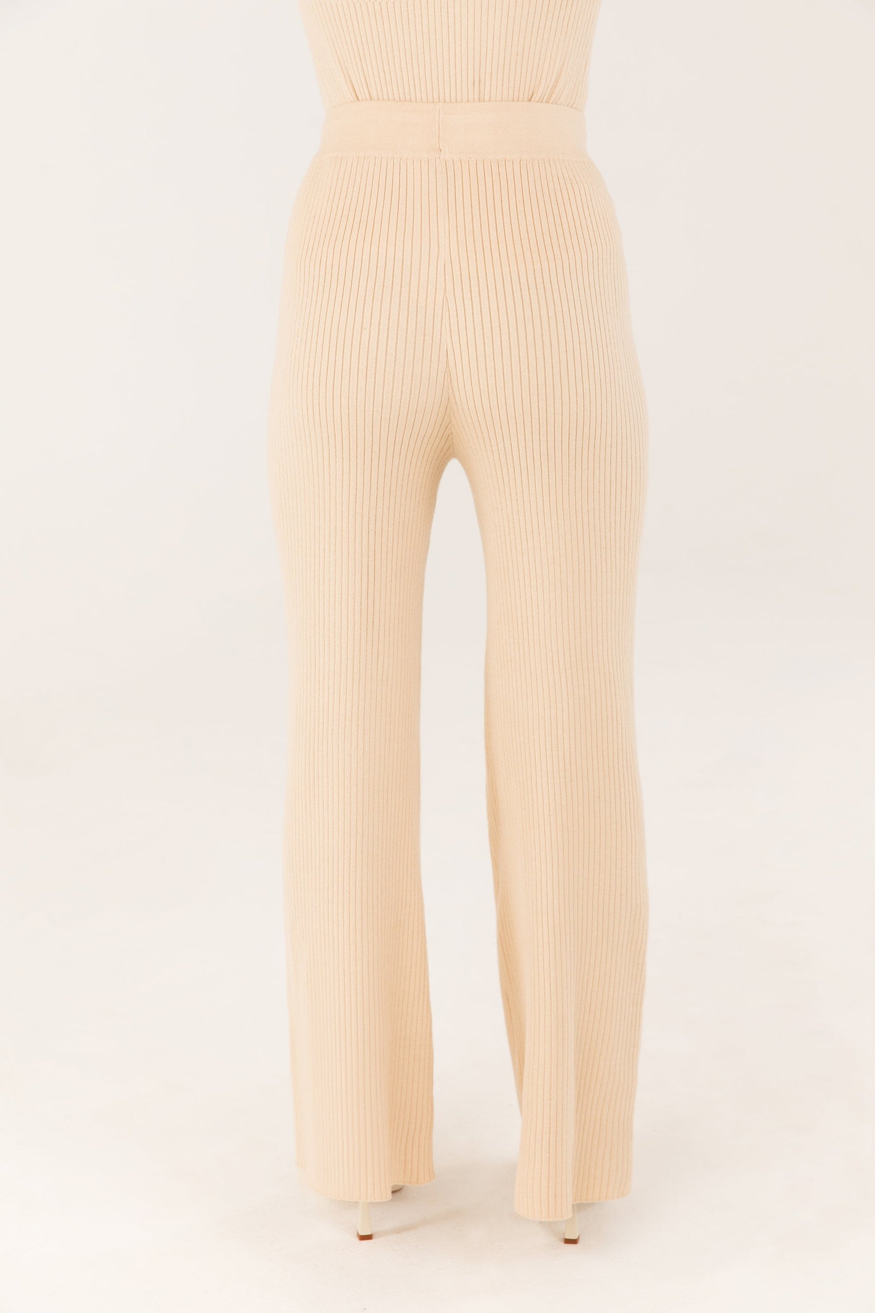 Wide Leg Knit Pants - Macaron saigonodysseyhotel 