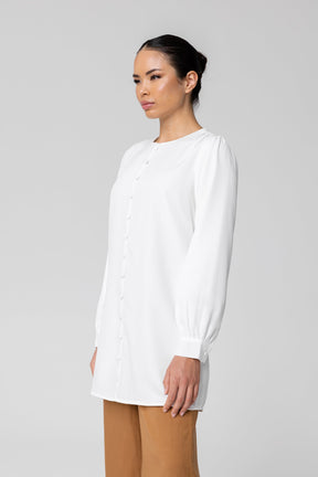 Yuna White Button Front Top epschoolboard 