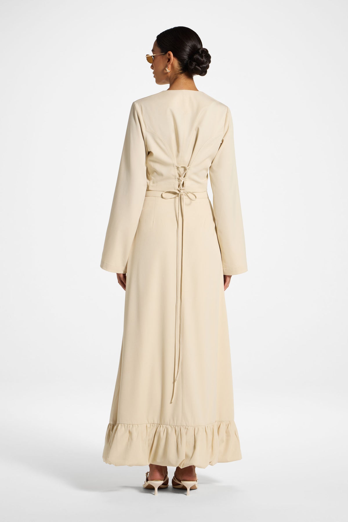 Bubble Hem Skirt - Beige