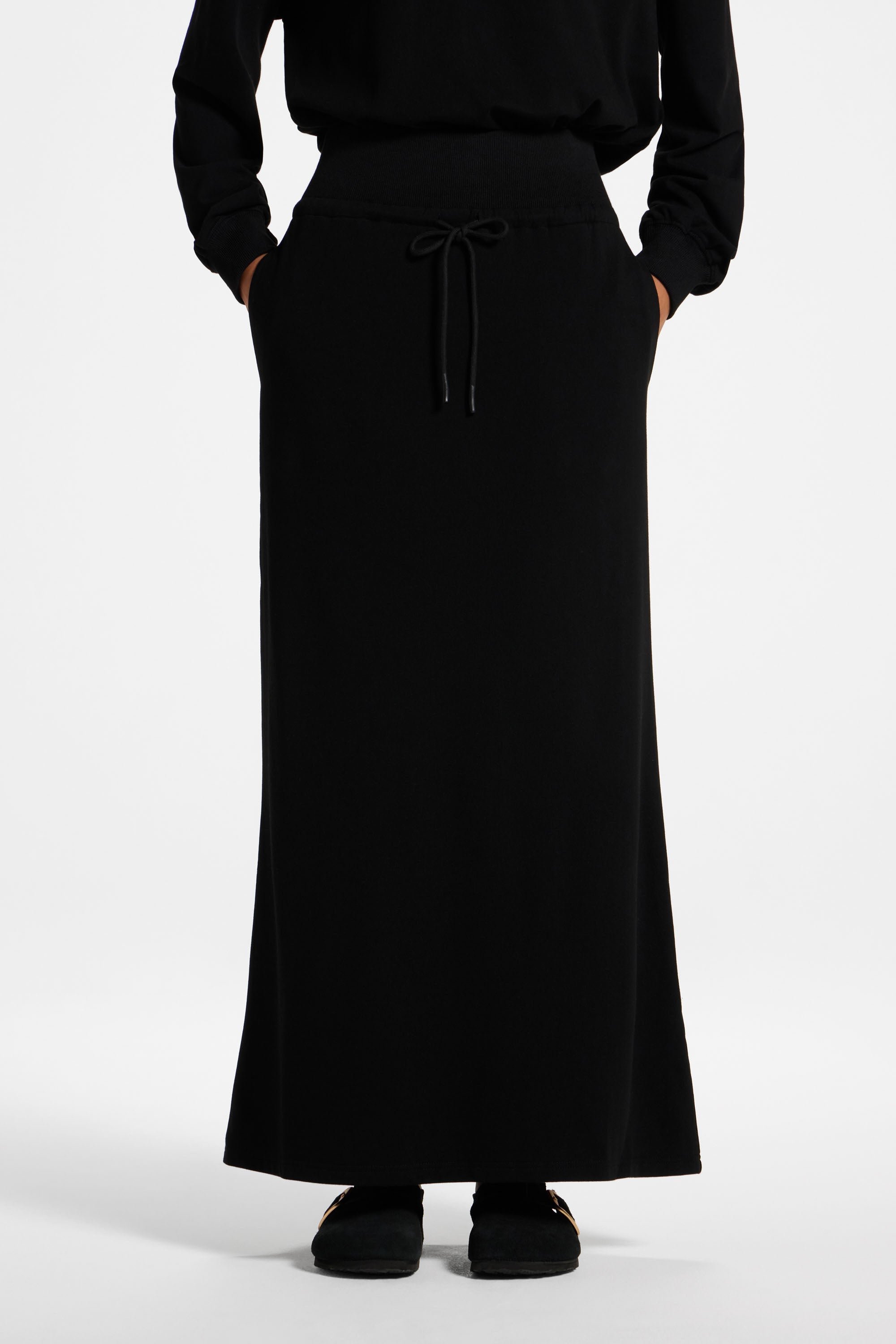 Cotton Blend Lounge Skirt - Black