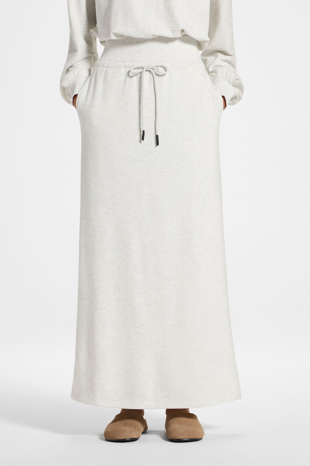 Cotton Blend Lounge Skirt - Light Heather