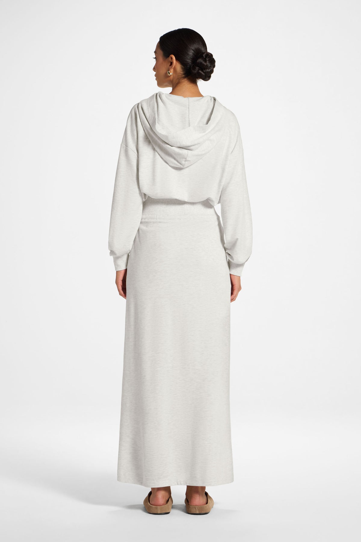 Cotton Blend Lounge Skirt - Light Heather